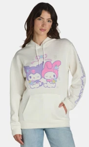 Hello Kitty Women’s My Melody & Kuromi Graphic Print Hoodie Cute MEDIUM NWT - Picture 1 of 4