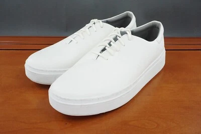 Zapatillas informales Eileen Fisher Penn para mujer 10 zapatos de cuero blanco con cordones plataforma Foto 1 de 4