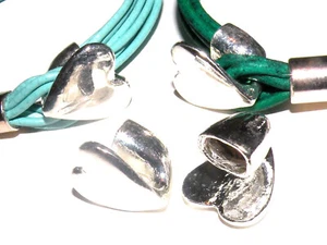 Heart Hook Clasp - Antique Silver - 7mm Hole - Picture 1 of 1