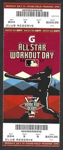 2011 ALL STAR GAME HR DERBY Chase Field FULL TICKET (Not a Replica) NM-MINT - Picture 1 of 1