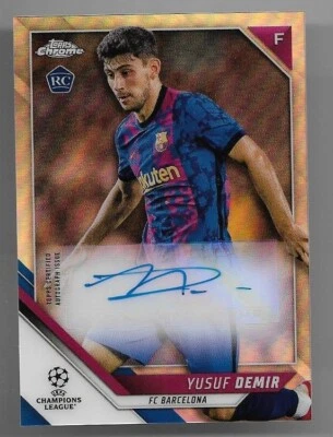 2021-22 Topps Chrome UEFA Champions League Auto Card : Yusuf Demir - Image 1 of 2