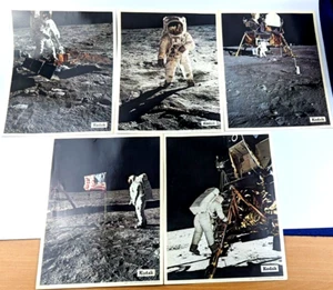 LOT 5 Photos Kodak MAN’S FIRST STEPS ON THE MOON POLYMATIC Colorama Litho Plate - Picture 1 of 13