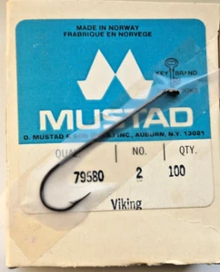 100 Pcs. Mustad 79580 Size 2 Viking 4XL Streamer Fly tying Hooks Materials - Picture 1 of 1