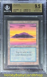 MTG Limited Edition Alpha 1993 Island (A) BGS 9.5Q (TRUE QUAD) GEM MINT 93/94 - Picture 1 of 6