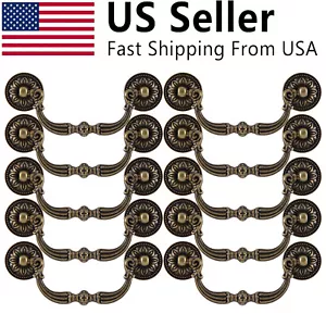 10x Vintage Drop Bail Dresser 5" Drawer Pull Antique Bronze Cabinet Handle Knobs - Picture 1 of 12