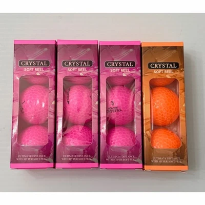 Lote de 12 pelotas de golf Volvik Crystal Soft Feel rosa y naranja edición limitada Foto 1 de 4