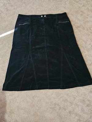 Gitano 26W Long Black Corduroy Skirt - Image 1 of 4