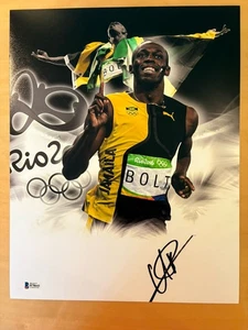 Usain Bolt handsigniertes 16x20 Foto BAS COA - Olympia Goldmedaille Sprinter - Bild 1 von 4