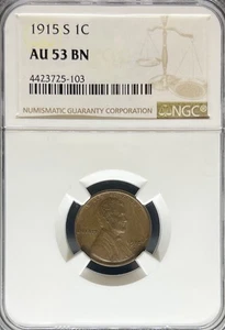 1915-S Lincoln Cent AU53BN NGC (#PA4423725103) - Picture 1 of 2