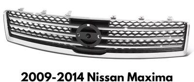 Conjunto de parrilla delantera cromada para Nissan Máxima 2009-2014 Foto 1 de 4