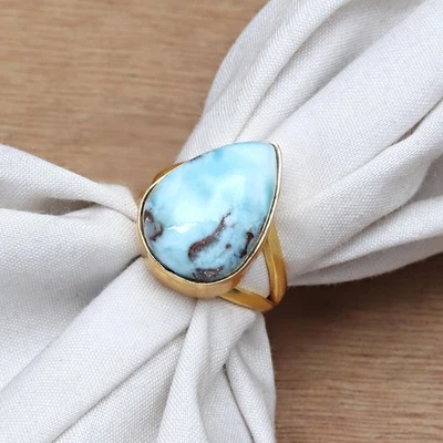 Larimar Gemstone Handmade Silver Jewelry  "7" - Image 1 of 4