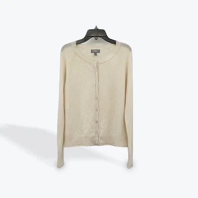 Cárdigan suéter de cachemir Neiman Marcus para mujer M mediano beige crema tejido Foto 1 de 4
