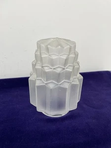 Art Deco Skyscraper Frosted Glass Shade For Lamp Light - Picture 1 of 8