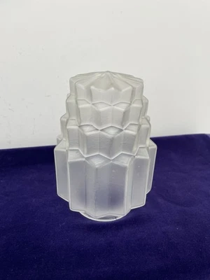 Art Deco Skyscraper Frosted Glass Shade For Lamp Light - Image 1 of 4