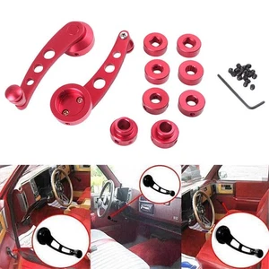 120*38mm Window Winder Crank Glass Handle Aluminium Knob Universal Red Chrome - Picture 1 of 8