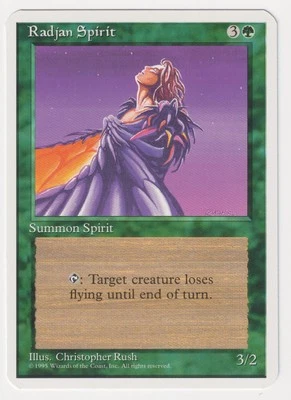 Miscut Radjan Spirit MP 4th Edition MTG Magic Error Misprint Alpha Cut Corners! - Image 1 of 2