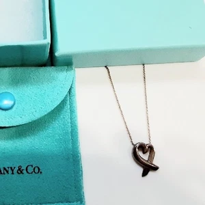 Tiffany Cross Heart Silver Necklace Charm Beauty Tiffany & Co. Cute Japan - Picture 1 of 3