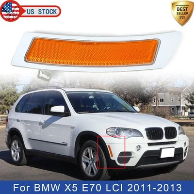 Para BMW X5 E70 2011-13 Lente ámbar Frontal Lado Derecho Marcador Luz Parachoques Reflector Foto 1 de 4