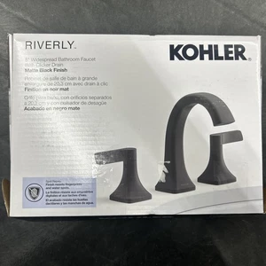KOHLER 8 pollici Rubinetto lavandino bagno diffuso 2 maniglie in NERO OPACO - Foto 1 di 7