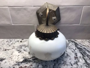 Antique Wall Sconce Art Deco Swag Light vintage Glass Globe Milk Glass Shade - Picture 1 of 7