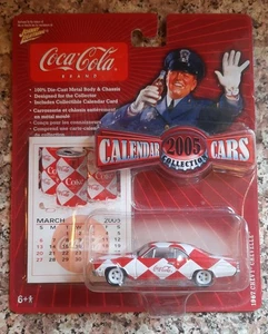 JOHNNY LIGHTNING COCA-COLA '05 CALENDAR CARS 1967 CHEVY CHEVELLE WHITE LIGHTNING - Picture 1 of 6