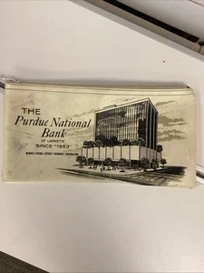 Purdue Nationalbank Tasche, alt, Reißverschluss, Werbung, Geschichte - Bild 1 von 6