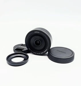Canon EF-M 22mm f/2 STM Lens for EOS M EF-M Mount Black w/Hood Near Mint From JP - Picture 1 of 14