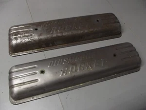 VINTAGE OEM PAIR 1950s OLDSMOBILE ROCKET VALVE COVERS olds hotrod - Picture 1 of 11