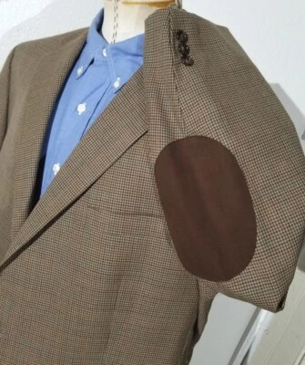 Chaqueta Blazer Abrigo Deportivo 48R Hart Schaffner Marx Marrón Verde Cuadros Parche en el Codo Foto 1 de 4