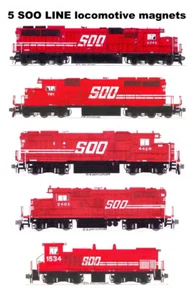 Soo Line Red Locomotives 5 magnet set Andy Fletcher - Picture 1 of 1