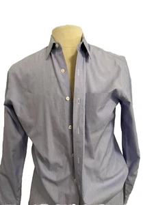 MEN'S J CREW FOR THOMAS MASON DRESS SHIRT SZ M 15 - 15.5 2 PLYS YARN LT BLUE - Picture 1 of 2