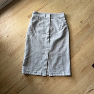 Free People Skirt Gray grey Zip front High Waist Pencil Midi size 10 cotton - Picture 1 of 5