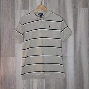 Polo by Ralph Lauren grigia blu righe colletto manica corta polo ragazzo taglia XL - Foto 1 di 7
