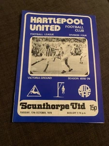 Hartlepool United V Scunthorpe United 1978 Soccer/football Programme - Picture 1 of 3