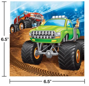 Monster Truck Rally Luncheon Napkins (16) - Birthday Party Supplies - Picture 1 of 1