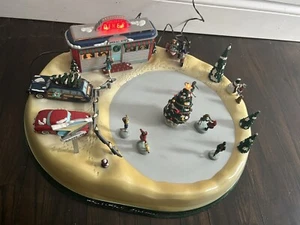 VTG Mr. Christmas Rock N Roll Animated Musical Diner Skating Pond Complete Works - Picture 1 of 16