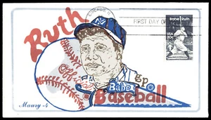 1983 Babe Ruth FDC- Yankees Baseball MAURY Cachet - Picture 1 of 2