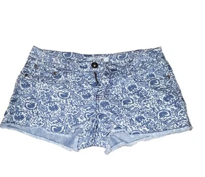 Forever 21 blaue Paisley-Shorts mit Cut-Off Größe 27 - Bild 1 von 7
