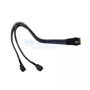 Cable Mini SAS Slimline SAS Slim 4.0 SFF-8654 8i 74 pines a 2X SFF-8643 4i HD 50 CM - Imagen 1 de 17
