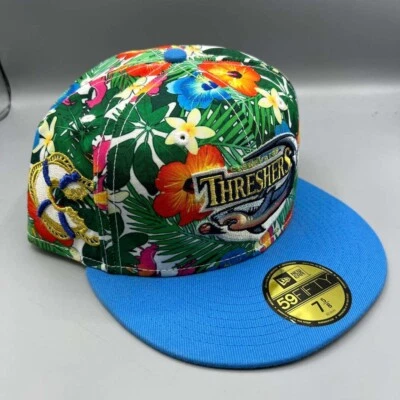 Clearwater Threshers Hat Men 7 5/8 Hawaiian 59Fifty New Era MiLB Fitted Cap - Image 1 of 4