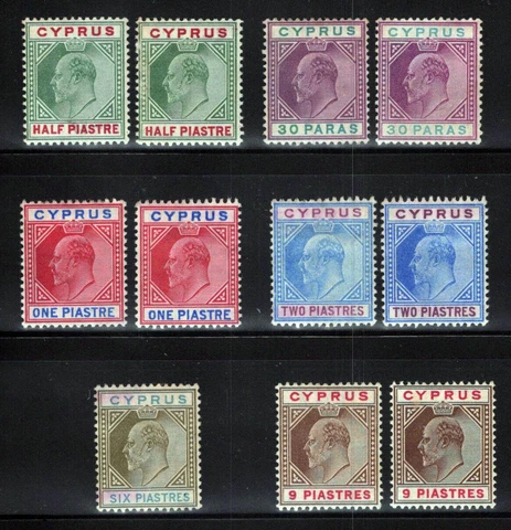 ZAYIX 1903 Cyprus 36//44 Mint no Gum Edward VII color shades CV $650 021823S175 Cover