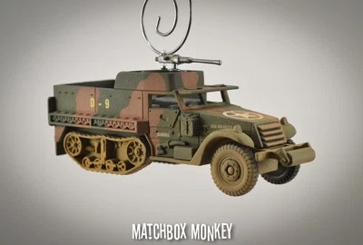USA M3 Halftrack GMC Utah Beach WWII Army USMC Christmas Ornament 1/2 Track - Image 1 of 4