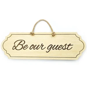 Be Our Guest Hanging Wall Sign Decorative Plaque Classic Design House Gift Ideas - Picture 1 of 5