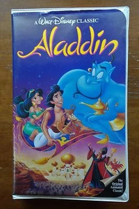 1993 ALADDIN VHS Movie Walt Disney's Black Diamond Classic Genie Robin Williams - Picture 1 of 5
