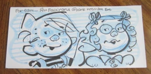 Ron Ferdinand Caricaturista Firmado Sketch de Tira Cómica 4X8.5 "Dennis the Menace" - Imagen 1 de 3