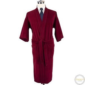 Pierre Cardin Magenta Cotton Terry Cloth Unlined Belted Shawl Robe XL