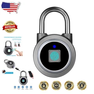 Smart Fingerprint Padlock - USB Rechargeable Keyless Lock for On-the-Go Security - Picture 1 of 10