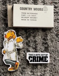 Magnet Set McGruff Crime Dog in alter Ladenvitrine 1980 Vintage Original 1980 - Bild 1 von 12