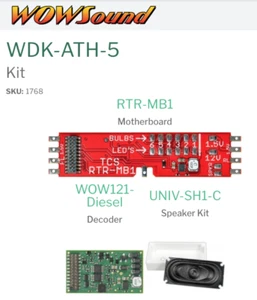 New  Train Control Systems TCS 1768 WOW KIT WDK-ATH-5 DCC Sound Decoder Kit - Picture 1 of 1