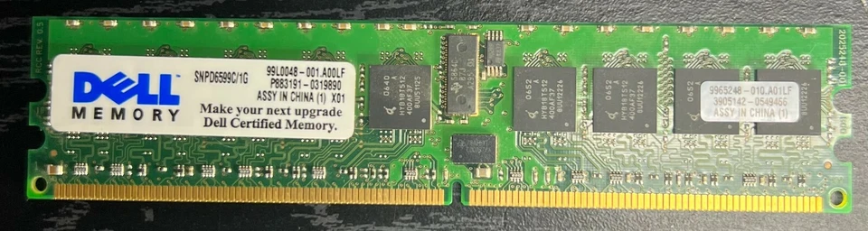 Hynix 512MB PC2-3200R DDR2-400 1RX4 ECC HYS72T64001HR-5-A - Image 1 of 2